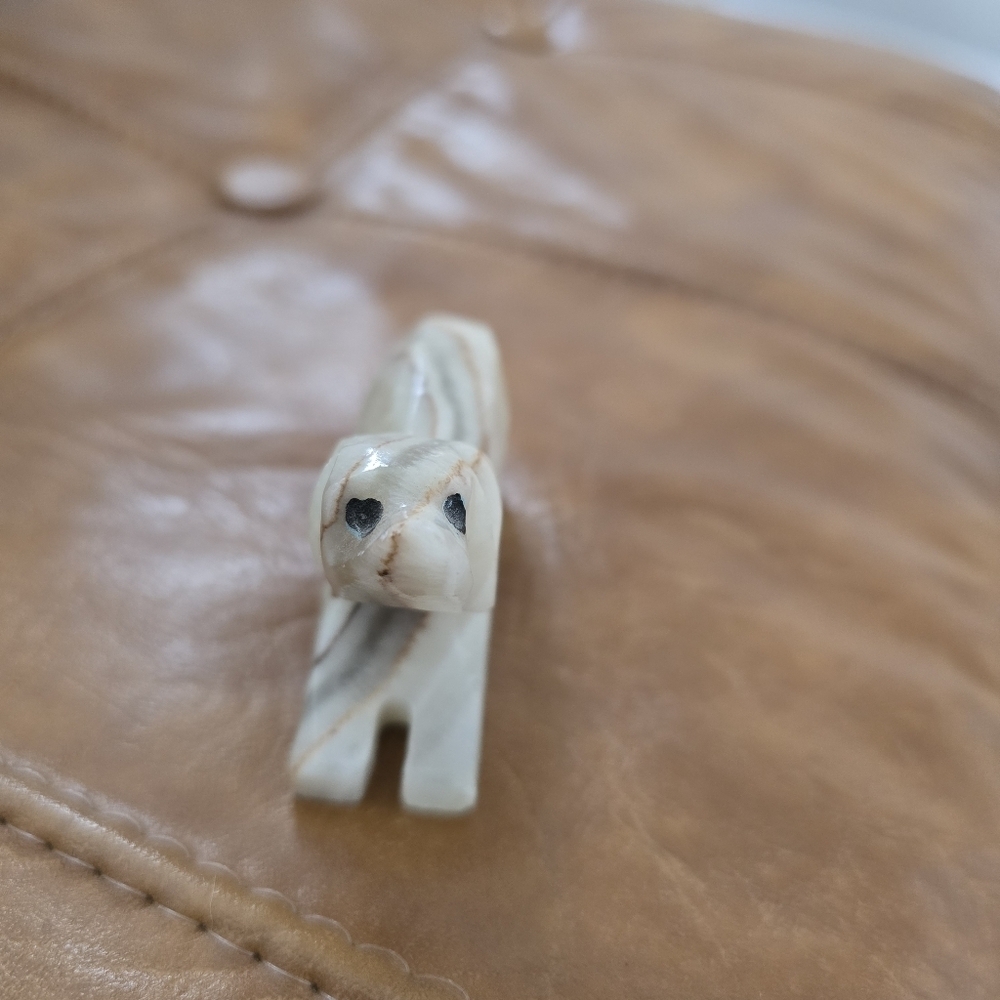 Handcrafted Stone Bear Figurine - Picture 3 of 6
